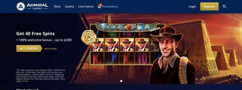 Admiral Casino Homepage