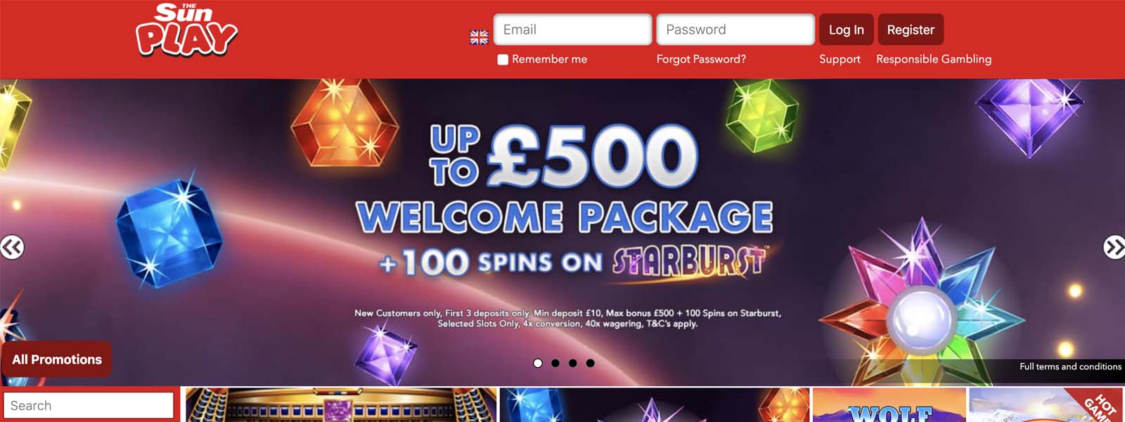 Sun Play Casino Homepage