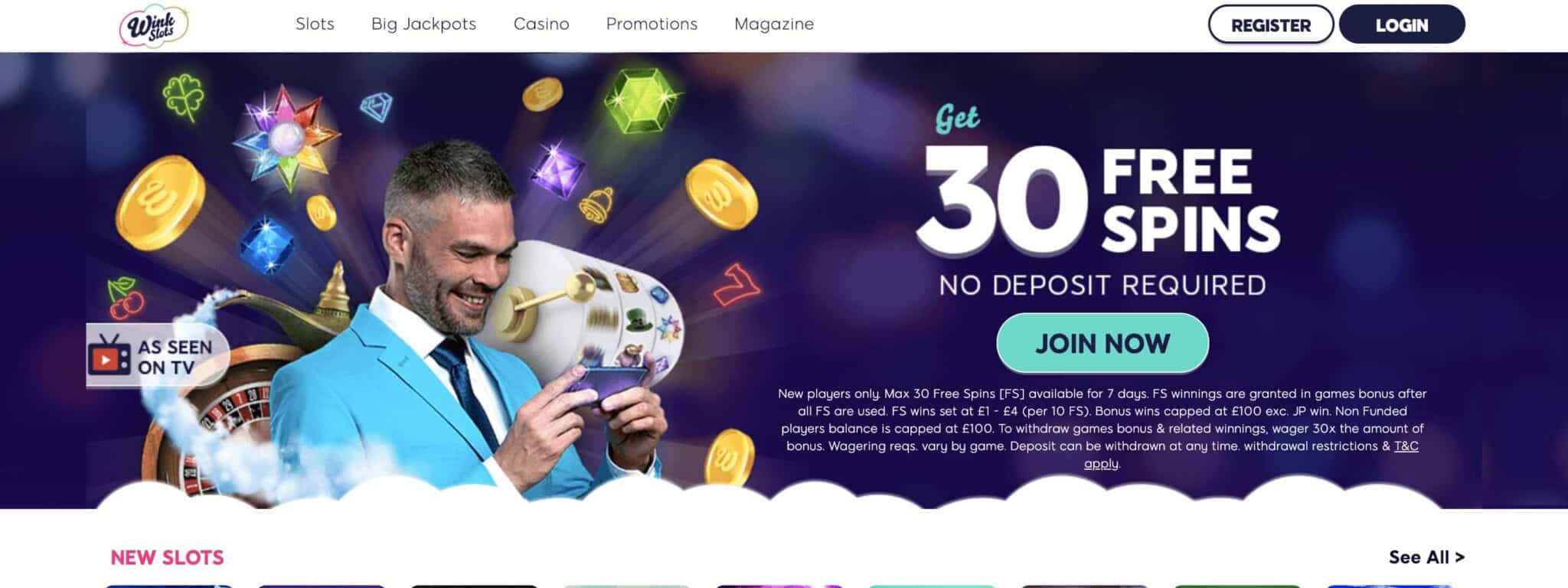 Wink Slots Homepage