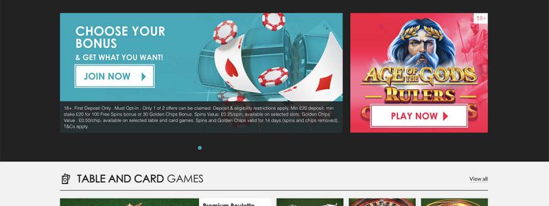 Gala Casino Homepage
