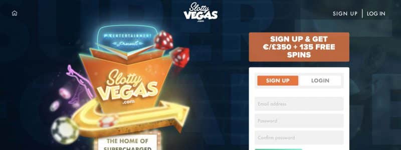 Slotty Vegas Casino Homepage