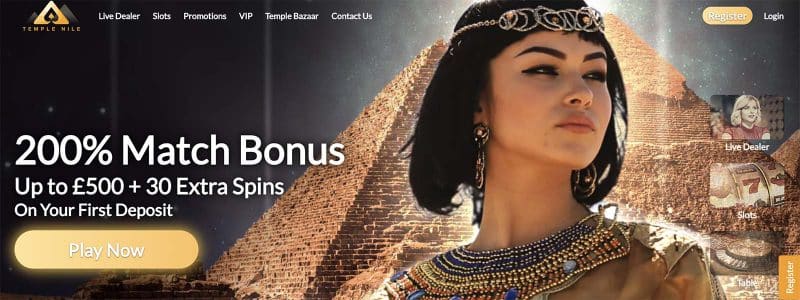 Temple Nile Online Casino Homepage