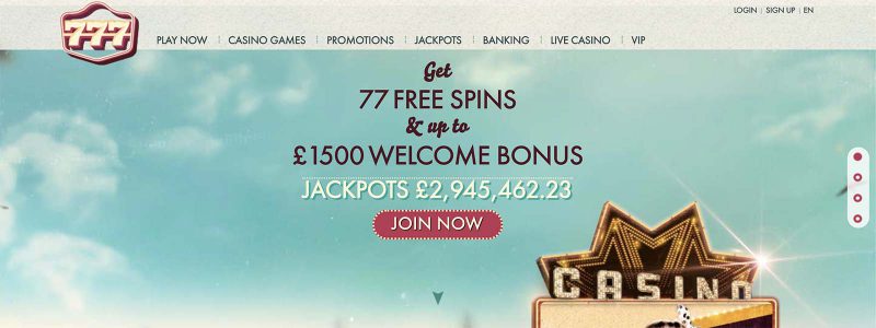 777 Casino Homepage