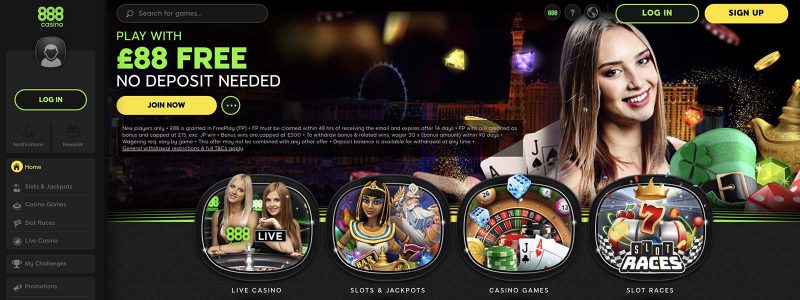 888 Casino Homepage