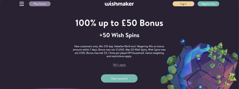 Wishmaker Casino Homepage