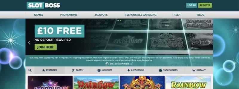 Slot Boss Casino Review - Claim £10 No 
