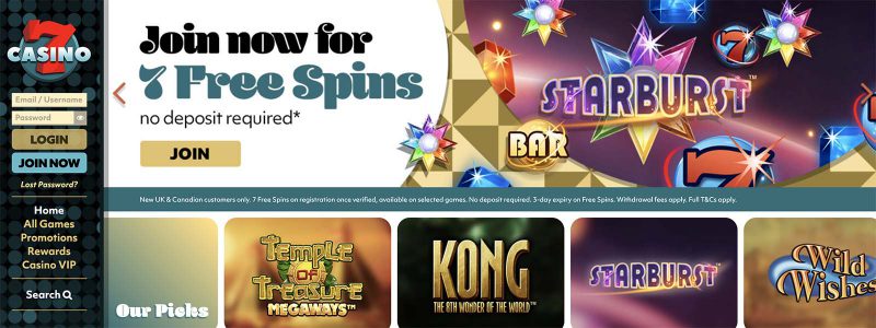 7Casino Homepage