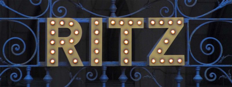 The sign outside the Ritz in London