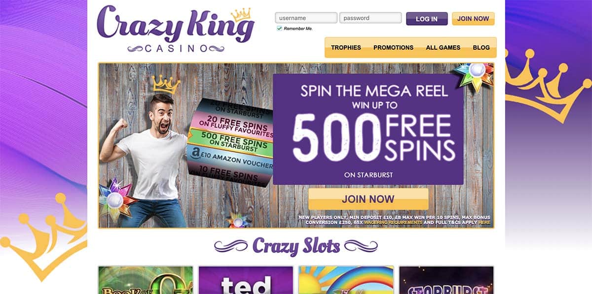 Crazy King Casino Win A 1,000 Match Bonus
