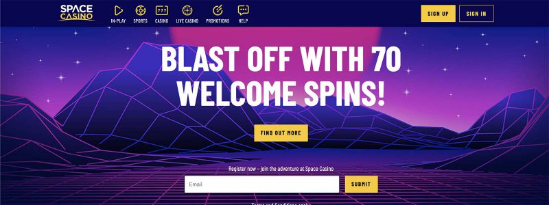 Space Casino - Claim 70 Spins Or £20 Sports Bet »