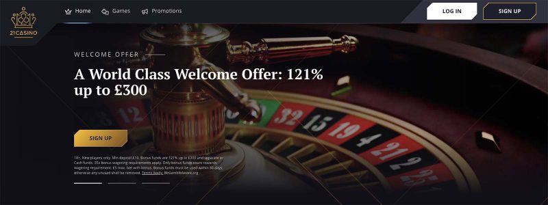 21 Casino Homepage