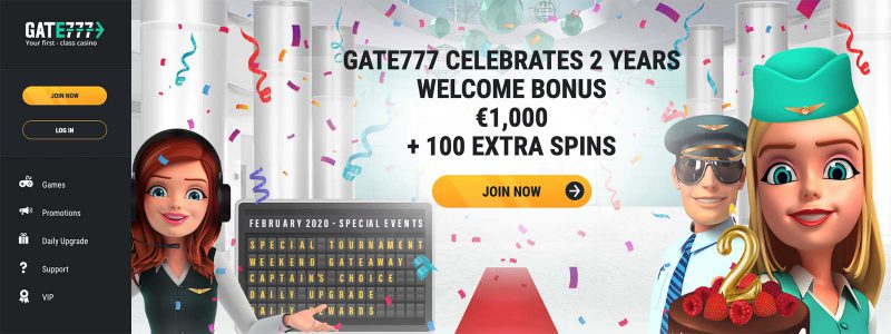 Gate777 Casino Homepage
