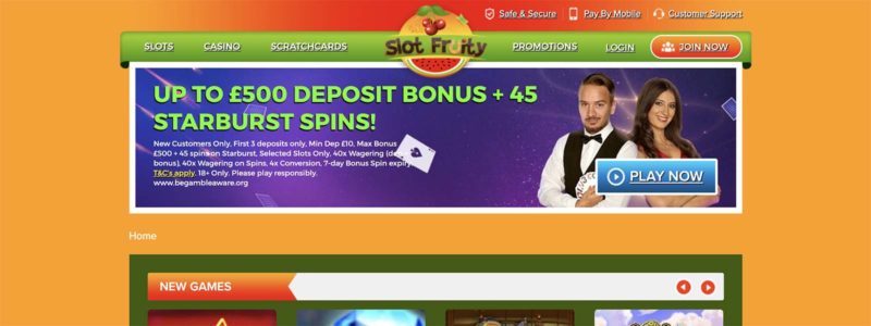Slot Fruity Homepage