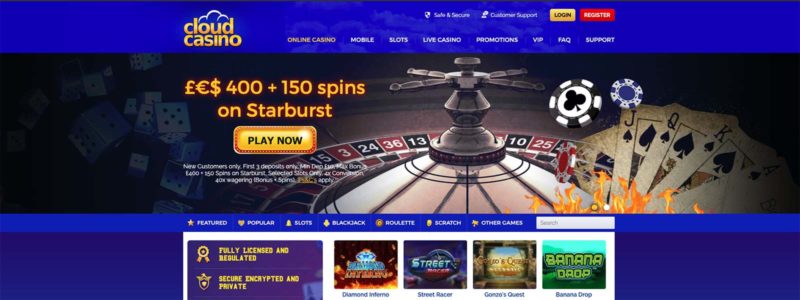Cloud Casino Homepage