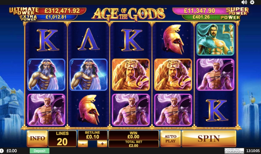Age Of The Gods Playtech Casinos UK