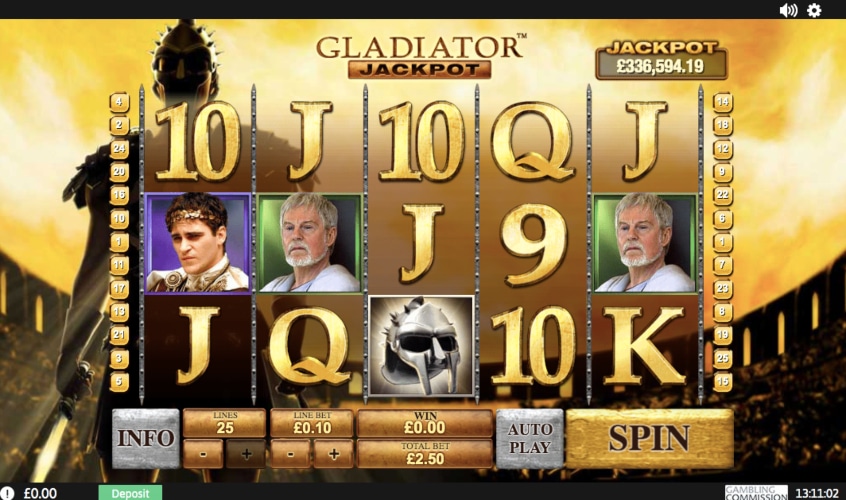 Gladiator Playtech Casinos UK