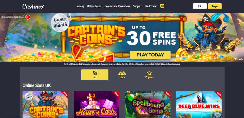 Cashmo Free Spins No Deposit