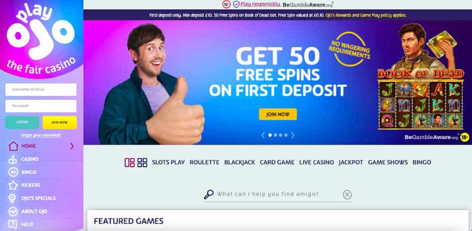 PlayOJO Wager Free Spins