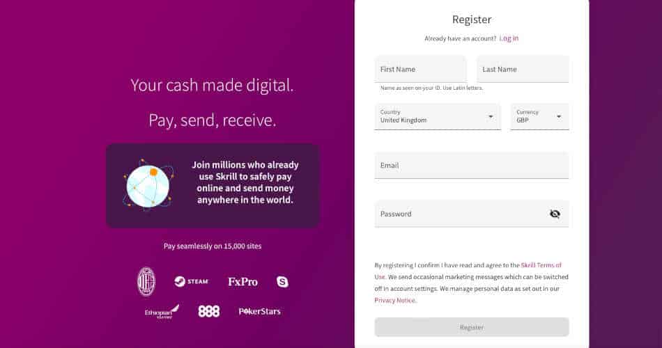 Skrill Casino Registration