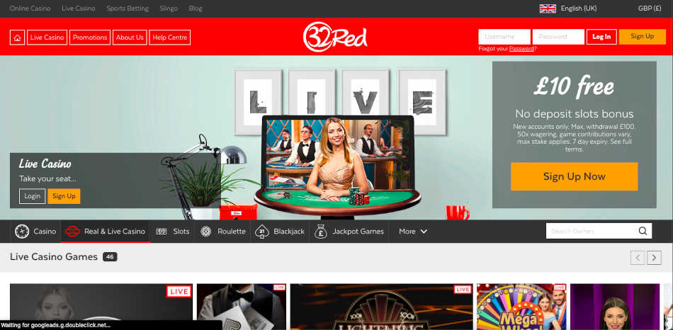 32Red Live Casino Online