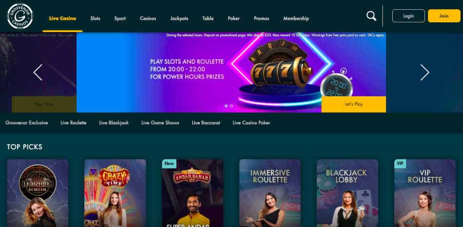 Grosvenor Live Casino Online