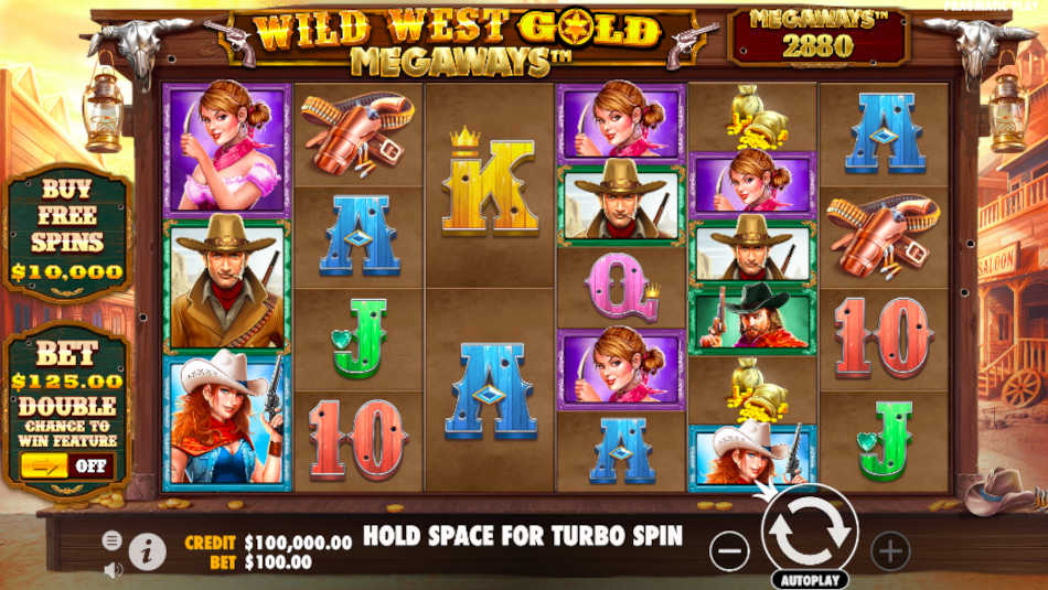 Wild West Gold MegaWays Slot Reels