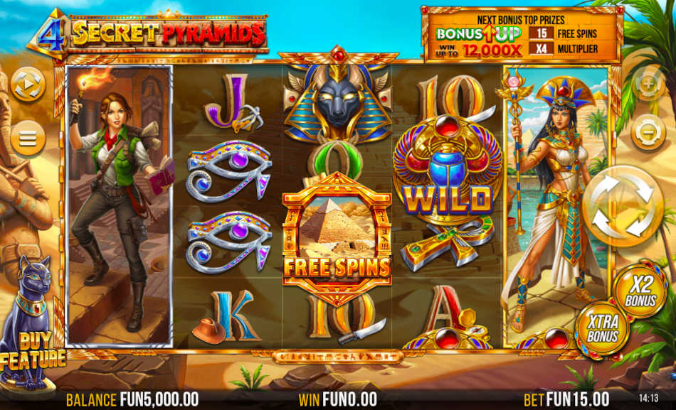 4 Secret Pyramids Slot Reels