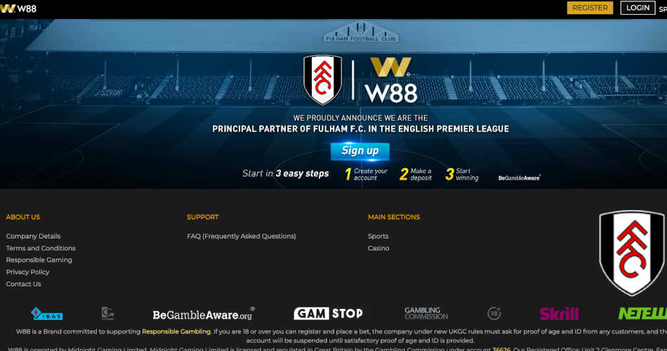 W88 Fulham FC Sponsorship