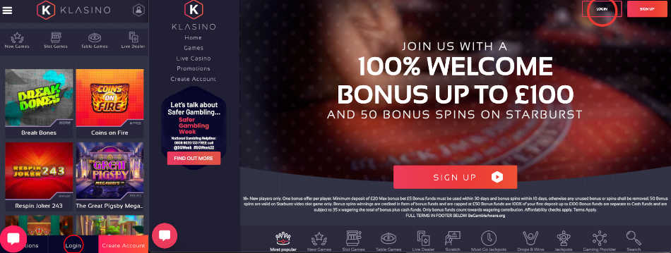 Klasino Casino Registration