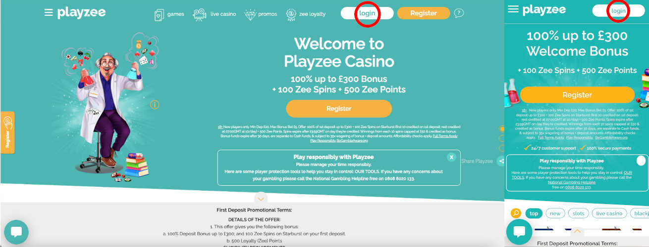 Playzee Casino Login